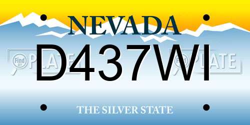 D437WI Nevada License Plate