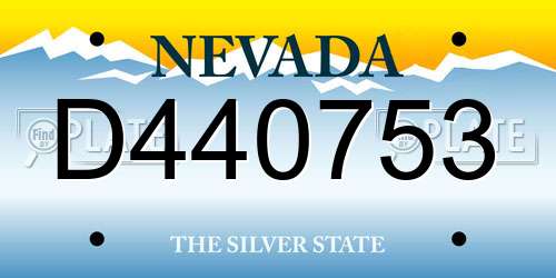 D440753 Nevada License Plate