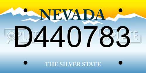 D440783 Nevada License Plate