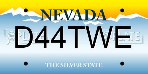D44TWE Nevada License Plate