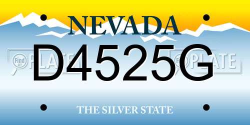 D4525G Nevada License Plate