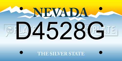 D4528G Nevada License Plate