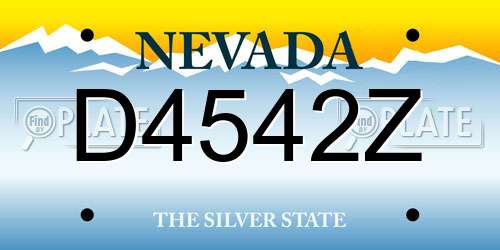 D4542Z Nevada License Plate