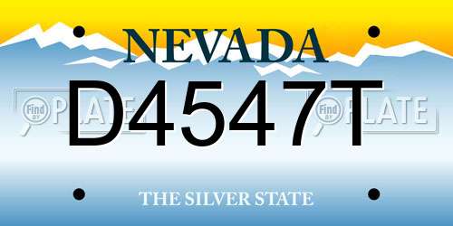 D4547T Nevada License Plate