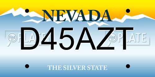 D45AZT Nevada License Plate