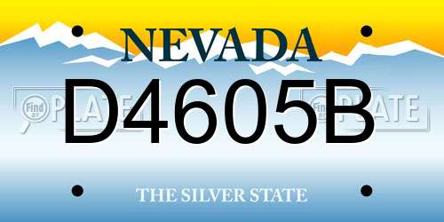 D4605B Nevada License Plate