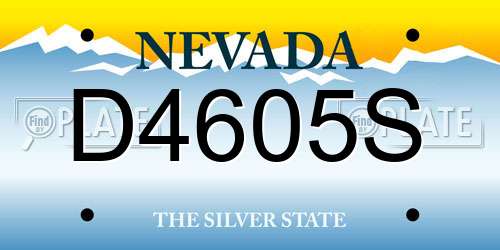 D4605S Nevada License Plate
