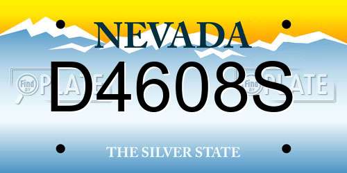 D4608S Nevada License Plate