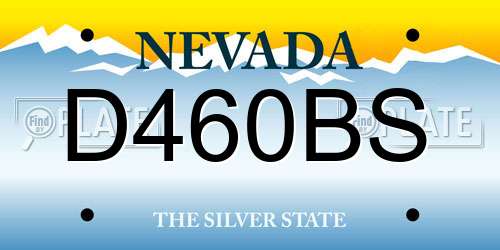 D460BS Nevada License Plate