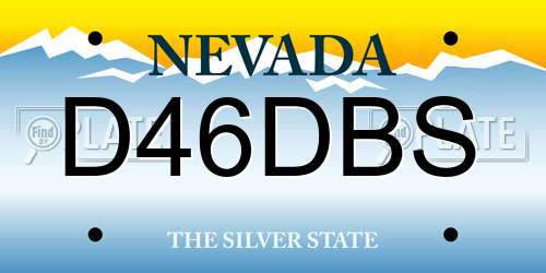 D46DBS Nevada License Plate
