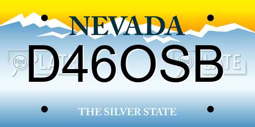 D46OSB Nevada License Plate