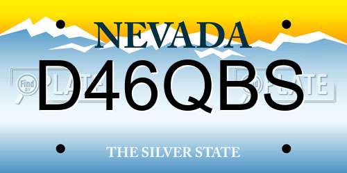 D46QBS Nevada License Plate