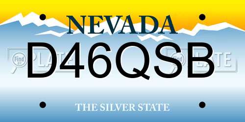 D46QSB Nevada License Plate