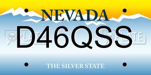 D46QSS Nevada License Plate