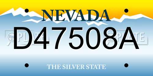 D47508A Nevada License Plate