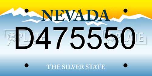 D475550 Nevada License Plate
