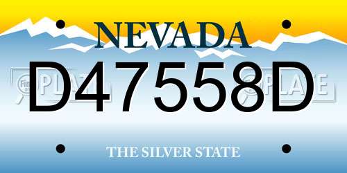 D47558D Nevada License Plate