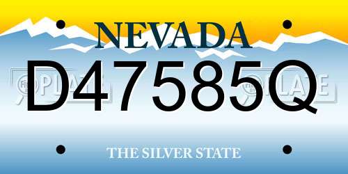 D47585Q Nevada License Plate