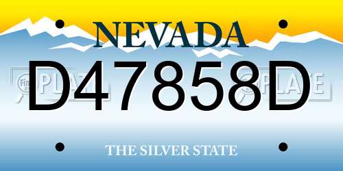 D47858D Nevada License Plate