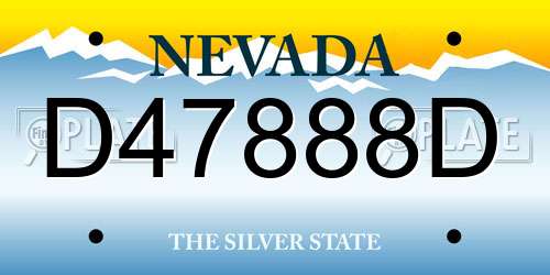 D47888D Nevada License Plate