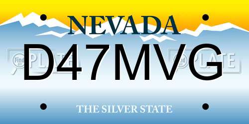 D47MVG Nevada License Plate