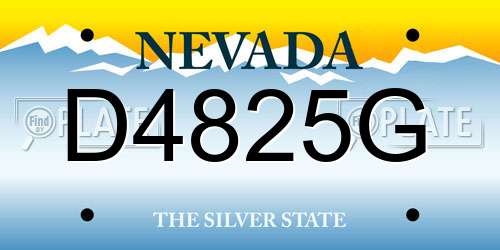 D4825G Nevada License Plate