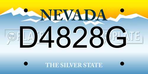 D4828G Nevada License Plate