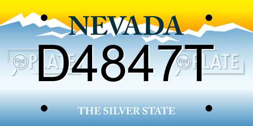 D4847T Nevada License Plate