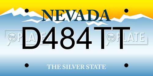 D484TT Nevada License Plate