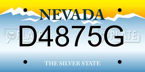 D4875G Nevada License Plate