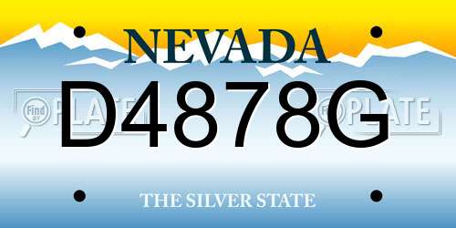 D4878G Nevada License Plate