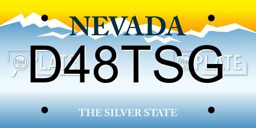 D48TSG Nevada License Plate