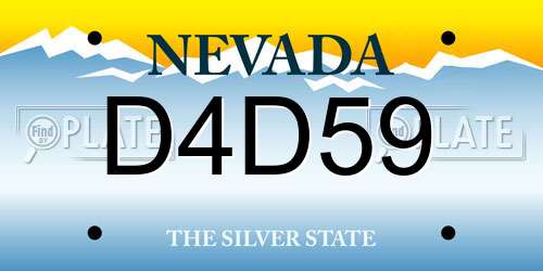 D4D59 Nevada License Plate