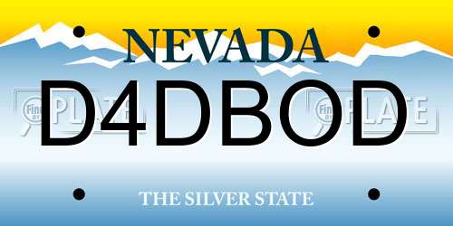 D4DBOD Nevada License Plate
