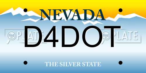 D4DOT Nevada License Plate