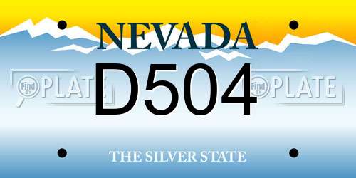 D504 Nevada License Plate
