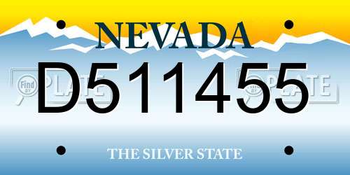 D511455 Nevada License Plate