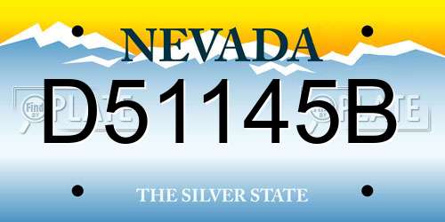 D51145B Nevada License Plate