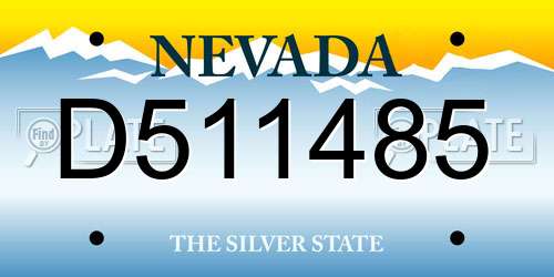 D511485 Nevada License Plate