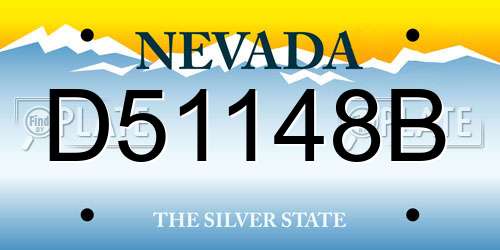 D51148B Nevada License Plate