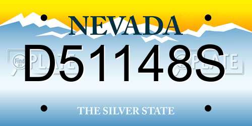 D51148S Nevada License Plate