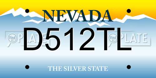 D512TL Nevada License Plate