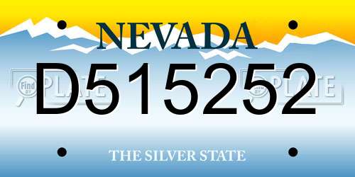 D515252 Nevada License Plate
