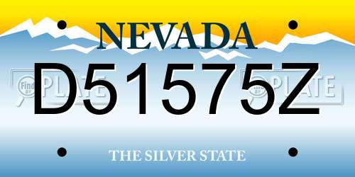 D51575Z Nevada License Plate