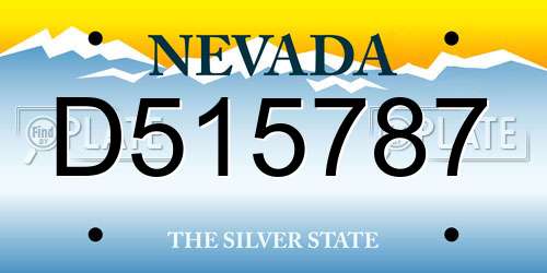 D515787 Nevada License Plate