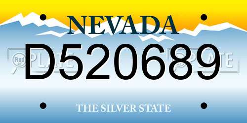 D520689 Nevada License Plate
