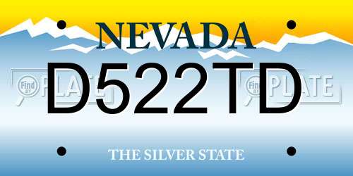 D522TD Nevada License Plate