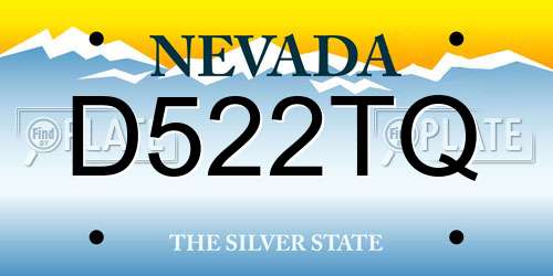 D522TQ Nevada License Plate