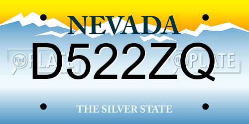 D522ZQ Nevada License Plate