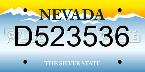 D523536 Nevada License Plate